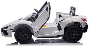Carro elétrico para Crianças 2 Lugares Lamborghini Revuelto XL STRONG 24V, Rodas AR bombeado, Assento Couro ecológico Branco