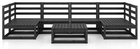 7 pcs conjunto lounge de jardim pinho maciço