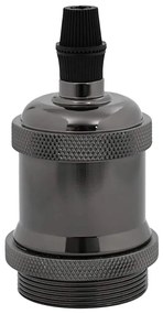 Casquilhos de lâmpadas 2 pcs Preto brilhante E27