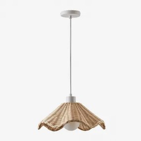 Lâmpada De Teto Suspensa Em Rattan Heulyn Ø30 Cm - Sklum