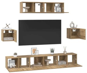 Conjunto de móvel de TV 7 pcs carvalho artisiano