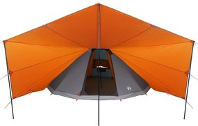 Tenda Familiar Tipi Cinza e Laranja Impermeável para 12 Pessoas