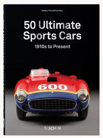 Livro de mesa de centro 50 Ultimate Sports Cars: 1910s to Present, edição em inglês