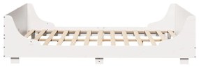 Cama sem colchão 140x190 cm madeira de pinho maciça branco