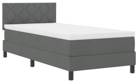 Cama Box Spring com Colchão Cinza Escuro 90x200 cm Tecido