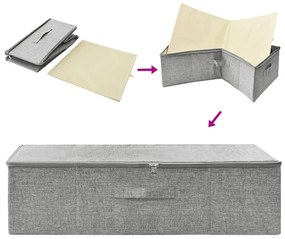 Caixas de arrumação 2 pcs tecido 70x40x18 cm cinzento