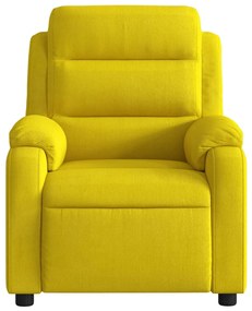 Poltrona de massagens reclinável elétrica veludo amarelo