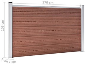 Painel de vedação para jardim 872x106 cm WPC castanho