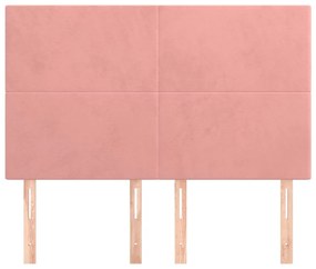 Cabeceira de cama 4 pcs veludo 72x5x78/88 cm rosa