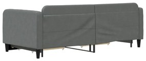Sofá-cama c/ gavetão e gavetas 90x190 cm tecido cinzento-escuro