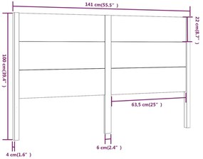 Cabeceira de cama 141x4x100 cm pinho maciço branco
