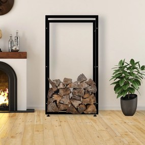 Suporte para lenha Keri V2 80 x 150 x 25 cm Preto