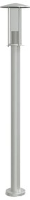 Candeeiro de chão para exterior 100 cm aço inoxidável prateado