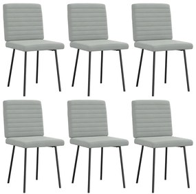 vidaXL Cadeiras de jantar 6 pcs veludo cinzento-claro