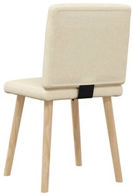 Cadeiras de jantar 2 pcs tecido cor creme