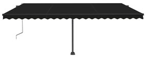 Toldo automático com LED e sensor de vento 500x300 cm antracite