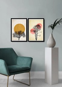 Pintura Decorativa em MDF com Moldura 2Psctcız-007 – Multicolor – 36 x