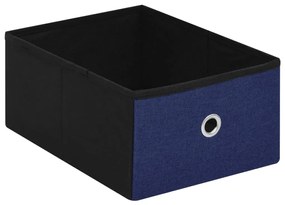 Banco de arrumação dobrável 76x38x38 cm linho falso azul