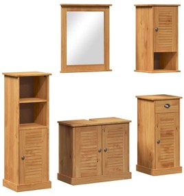 Conjunto de Móveis para Banheiro com gaveta 5 pcs castanho mel
