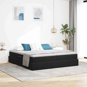 vidaXL Cama com arrumação e colchão Preto 200 x 200 cm Veludo
