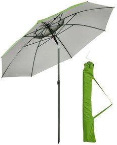 Chapéu de Sol de Praia Ø185x205 cm Chapéu de Sol de Praia com Teto Dup