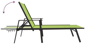 Espreguiçadeira em aço e textilene verde