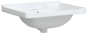 Lavatório casa de banho retangular 61x48x23 cm cerâmica branco