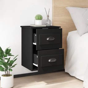 Mesa de cabeceira de parede 41,5x36x53 cm preto