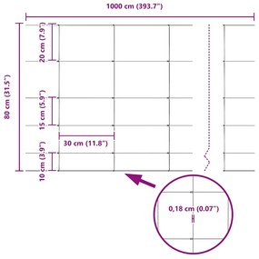 Cerca de Campo 0,8x100 m Aço Galvanizado