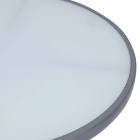 Mesa de jardim 60 cm aço e vidro cinzento-claro