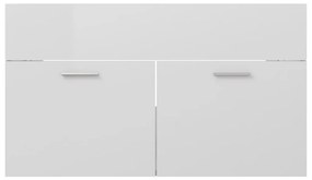 Armário lavatório derivados de madeira branco brilhante