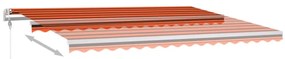 Toldo autom. LED e sensor de vento 450x350 cm laranja/castanho