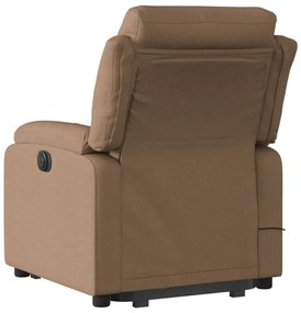 Poltrona reclinável massagens tecido castanho