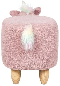 Tamborete em tecido rosa UNICORN Beliani