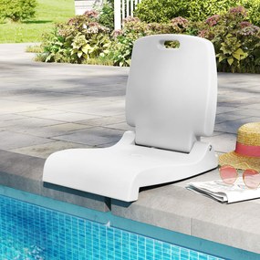 Cadeira dobrável portátil para exterior, piscina branca