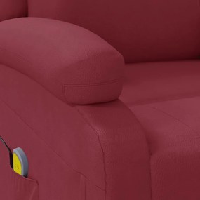 Cadeira de massagens couro artificial vermelho tinto