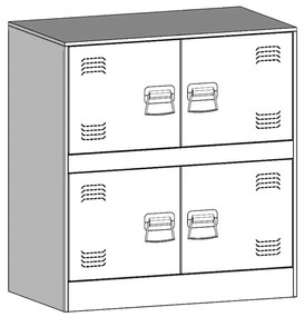 Aparador 67x39x73 cm aço branco