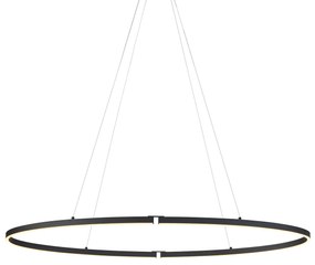 Candeeiro suspenso de design preto oval 120cm incl. LED regulável em 3 níveis - Ovallo