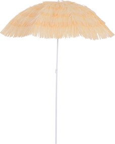 Guarda-sol de praia e jardim com design havaiano, 160 cm, ráfia sintética bege