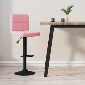 vidaXL Banco de bar veludo rosa