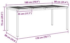 Conjunto de Jantar de 5 Peças para Jardim vidaXL Madeira Sólida de Acá