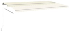 Toldo retrátil manual 600x350 cm cor creme