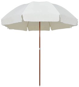 vidaXL Guarda-sol de jardim com poste de aço 300 cm cor areia