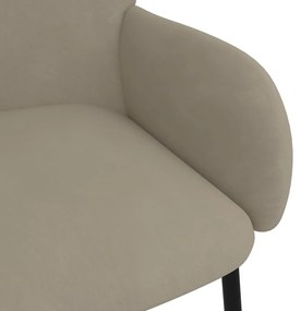 Cadeiras de jantar 2 pcs veludo cinzento-claro