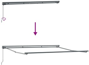 Toldo retrátil manual castanho 400x300 cm
