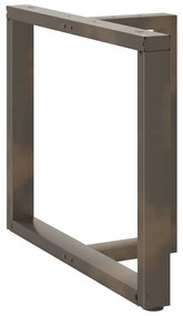 Pés de mesa de jantar em forma de T, 2 peças, preto, 100x35x(72-73) cm