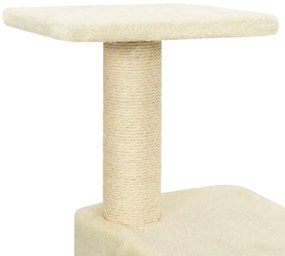 Árvore para gatos c/ postes arranhadores sisal 118,5 cm creme