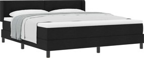 vidaXL Cama Box com colchão com cabeceira Preto 200 x 180 cm Poliéster