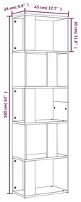 Estante 45x24x160 cm derivados de madeira cinzento sonoma