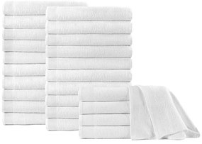 vidaXL Toalhas de banho 25 pcs algodão 350 g 70x140 cm branco